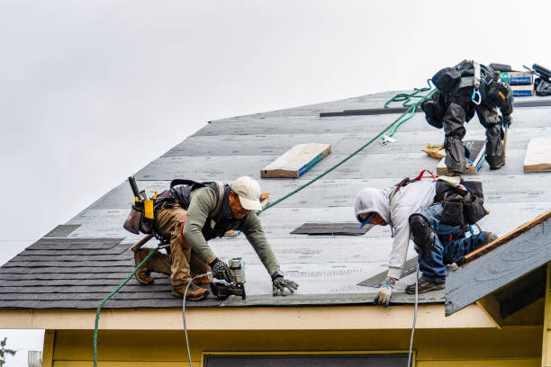 Professional Gutter Installation technician working in Conley, GA